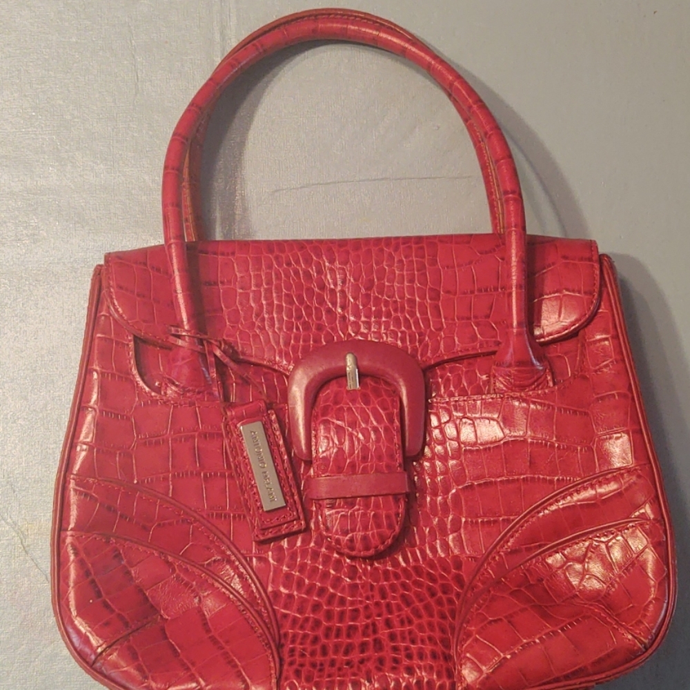 Red leather Antonio Melani handbag